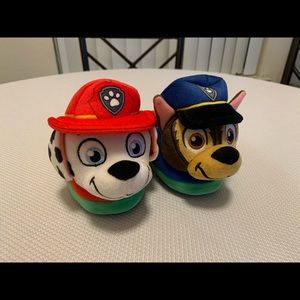 NWT Paw Patrol Boys Slippers Size 5/6 Chase Marshall Rubber Bottom NEW